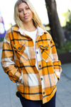 Explore More Collection - Weekend Ready Butterscotch Plaid Flannel Oversized Jacket