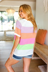 Explore More Collection - Get Started Lavender & Orange Stripe Jacquard Sweater Top