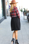 Explore More Collection - Holiday Plaid Twofer Babydoll Dress