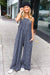 Explore More Collection - Feeling Femme' Charcoal Floral Print Baggy Overall Jumpsuit