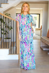 Explore More Collection - Diva Dreams Green & Orchid Floral Print Maxi Dress