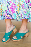 Explore More Collection - Emerald Chandra Faux Leather Cork Platform Sandals