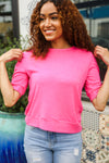 Explore More Collection - Pretty In Pink Mock Neck With Back Ribbon Bow Tie Sweater Top