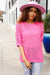 Explore More Collection - Can't Look Away Pink Heart Netted Crochet Sweater Top