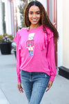 Explore More Collection - Holiday Hot Pink Sequin Nutcracker Ruffle Hacci Sweater