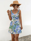 Explore More Collection - Printed Ruffled Surplice Wide Strap Mini Dress