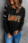 Explore More Collection - Sequin Leopard Long Sleeve Sweatshirt