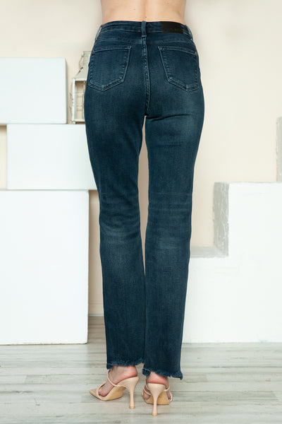 Explore More Collection - Judy Blue Full Size Button Fly Hem Destroy Straight Jeans