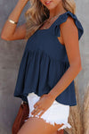 Explore More Collection - Full Size Ruffled Square Neck Cap Sleeve Blouse