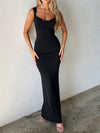 Explore More Collection - Backless Wide Strap Maxi Dress