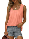 Explore More Collection - Ruched Square Neck Tank