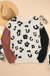 Explore More Collection - Leopard Round Neck Long Sleeve Sweater