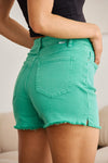 Explore More Collection - RFM Tummy Control High Waist Raw Hem Denim Shorts