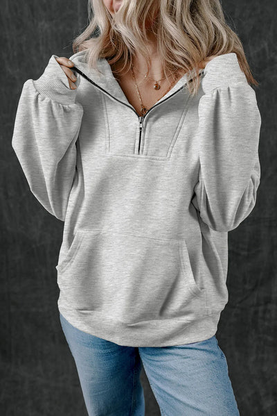 Explore More Collection - Half Zip Long Sleeve Sweatshirt