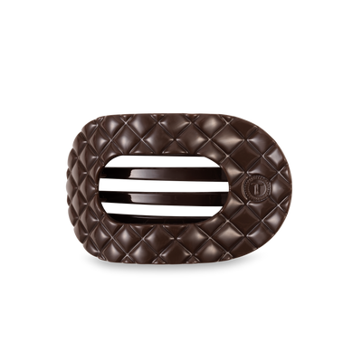 Flat Round Hair Clip | Medium | Truly Taupe Quilted