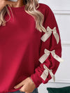 Explore More Collection - Perfee Bow Round Neck Long Sleeve Sweatshirt