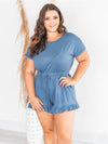 Explore More Collection - Ruffled Boat Neck Short Sleeve Romper