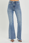 Explore More Collection - RISEN Full Size High Waist Raw Hem Flare Jeans