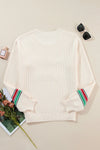 Explore More Collection - Letter Round Neck Long Sleeve Sweater