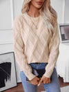 Explore More Collection - Geometric Round Neck Long Sleeve Sweater