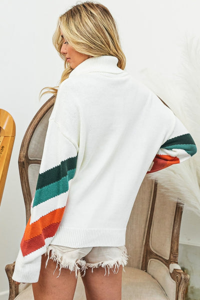 Explore More Collection - BiBi Multi Color Chevron Pattern Sweater