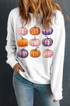 Explore More Collection - Pumpkin Graphic Long Sleeve Sweatshirt