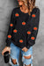 Explore More Collection - Pumpkin Round Neck Long Sleeve Sweatshirt