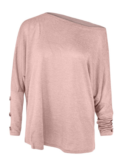 Explore More Collection - One Shoulder Long Sleeve T-Shirt