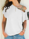 Explore More Collection - Asymmetrical Neck Short Sleeve T-Shirt