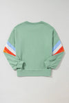 Explore More Collection - Contrast Round Neck Long Sleeve Sweatshirt