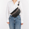 Explore More Collection - Bead Trim Straw Weave Crossbody Bag