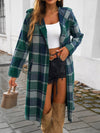 Explore More Collection - Plaid Long Sleeve Hooded Coat