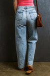 Explore More Collection - Distressed Raw Hem Straight Jeans