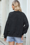 Explore More Collection - Sequin Football Patch Dropped Shoulder Sweatshirt