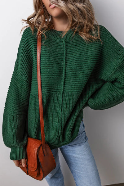 Explore More Collection - Round Neck Dropped Shoulder Sweater