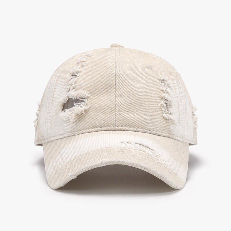 Explore More Collection - Distressed Adjustable Cotton Baseball Cap