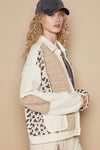 Explore More Collection - POL Leopard Exposed Seam Button Up Quilted Jacket