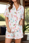 Explore More Collection - Printed Short Sleeve Top and Shorts Lounge Set