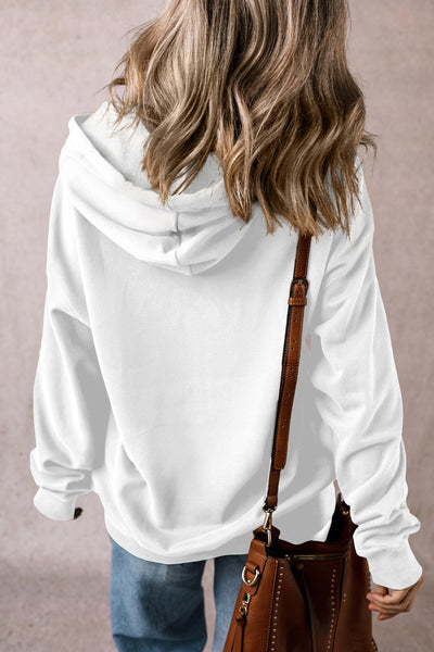 Explore More Collection - Drawstring Pocketed Long Sleeve Hoodie