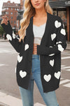 Explore More Collection - Heart Button Down Long Sleeve Cardigan