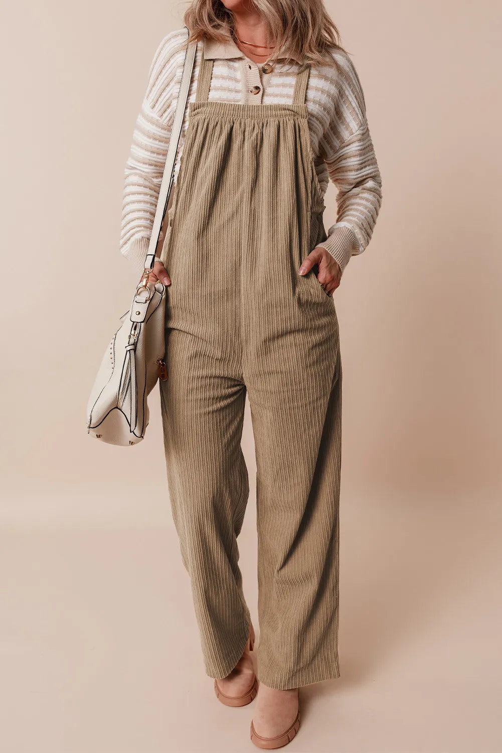 Explore More Collection - Square Neck Wide Strap Overalls