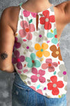 Explore More Collection - Flower Printed Round Neck Tank