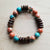 Explore More Collection - Multi-Colored Turquoise and Wood Stretch Bracelet