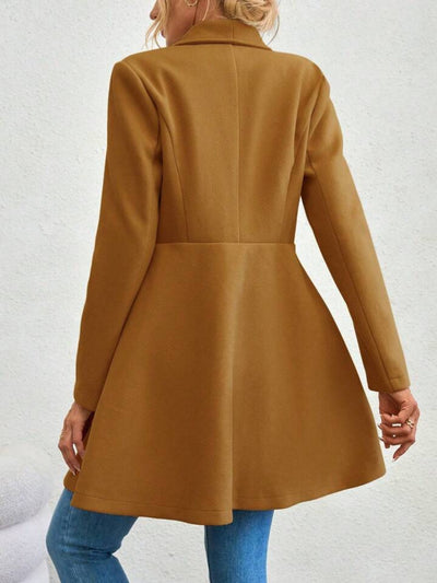 Explore More Collection - Collared Neck Button Up Long Sleeve Coat