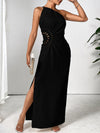 Explore More Collection - Slit One Shoulder Sleeveless Maxi Dress