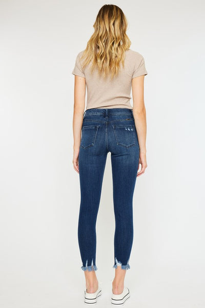 Explore More Collection - High Rise Hem Detail Ankle Skinny