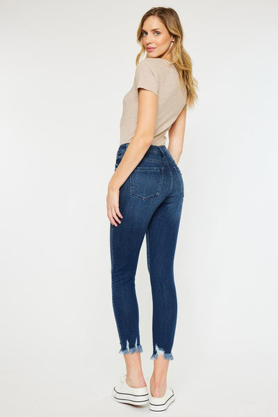 Explore More Collection - High Rise Hem Detail Ankle Skinny