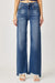 Explore More Collection - Risen Full Size High Rise Frayed Hem Wide Leg Jeans