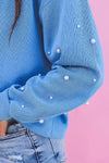 Explore More Collection - Pearl Detail Long Sleeve Sweatshirt