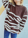 Explore More Collection - Contrast Round Neck Long Sleeve Sweater